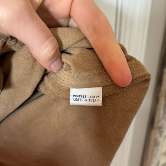 Vintage Turnbury Genuine Leather Suede Button Down Shirt Western Cowboy L Tan - Picture 7 of 10